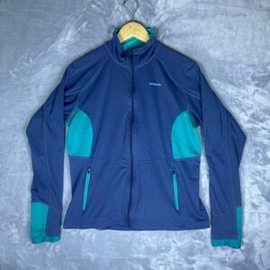 Patagonia Jacket Womens M Windbreaker Wind Shield Prussian Blue Zip 24987